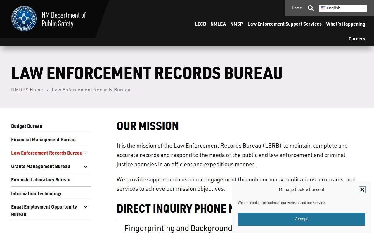 McKinley County criminal history options at the New Mexico records bureau