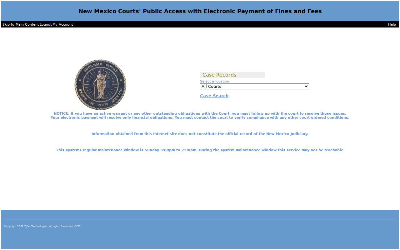 McKinley County criminal court record search in New Mexico Case Lookup