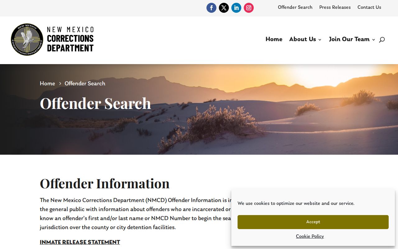 McKinley County criminal record search through NMCD custody and supervision data